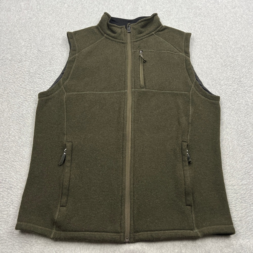 Smartwool Echo Lake Vest Mens Medium Olive Green Full Zip Recycled Wool SW010002
